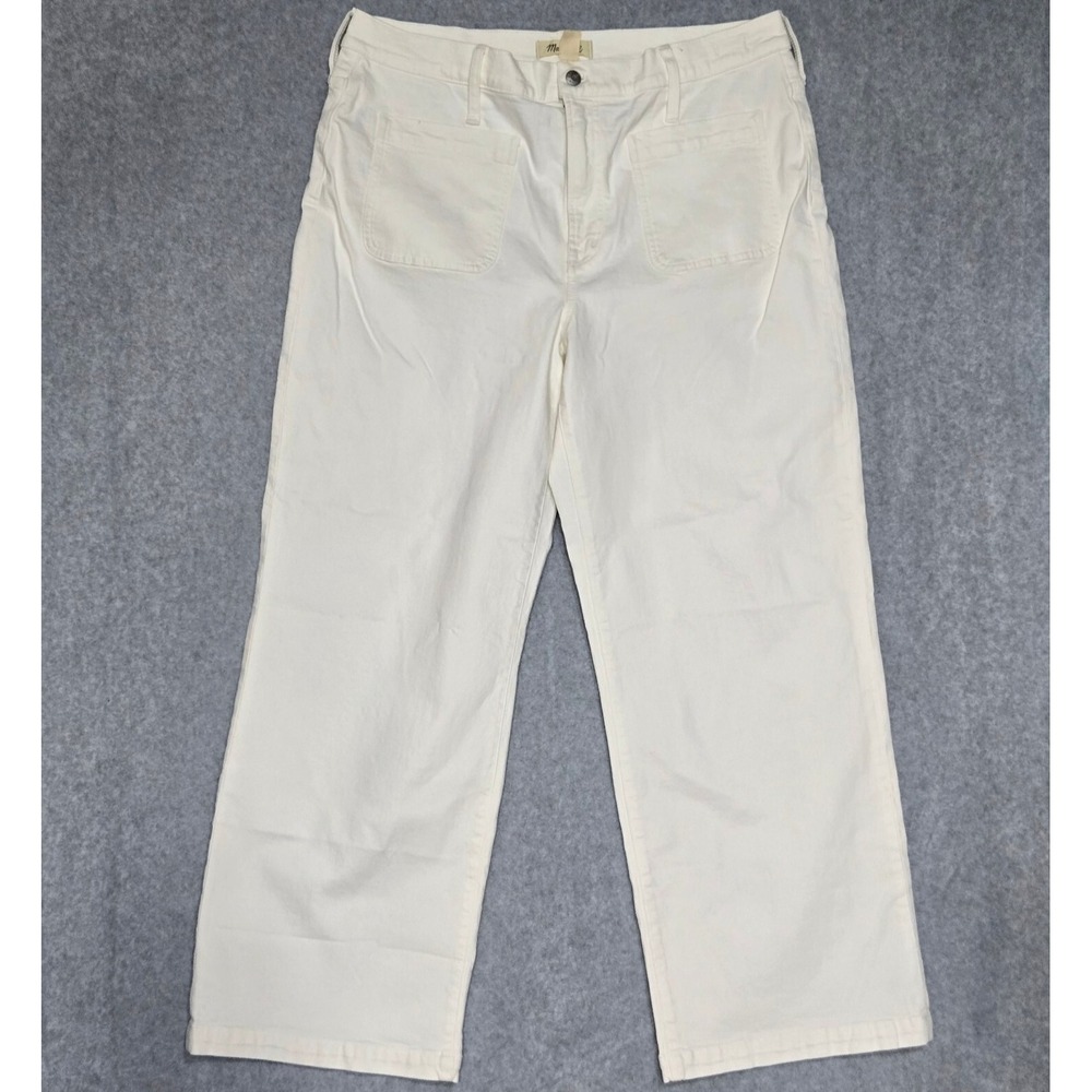 Madewell The Perfect Vintage Wide Leg Jeans Womens NWT Size 33 White Denim
